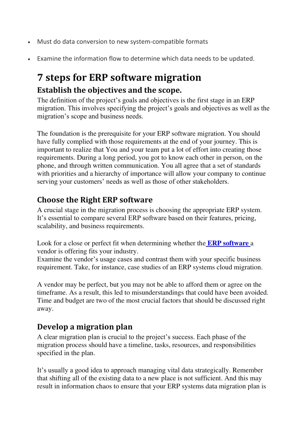 PPT - 7 ERP migration checklist and steps to process PowerPoint ...