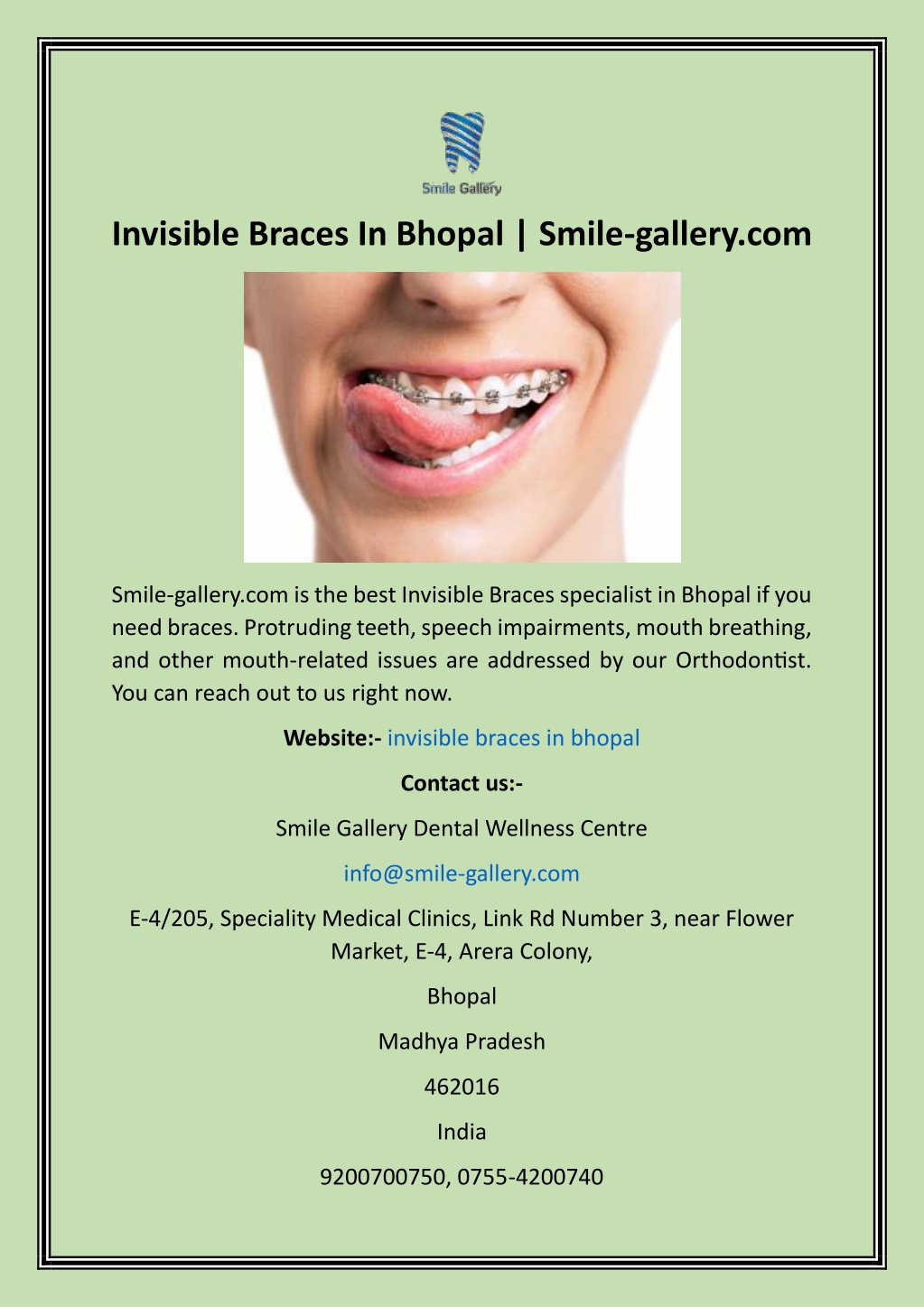 PPT Invisible Braces In Bhopal Smile Gallery PowerPoint Presentation ID