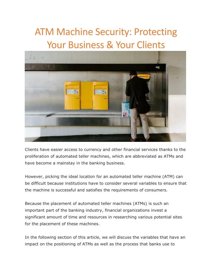 PPT - ATM machine placement contract PowerPoint Presentation, free ...