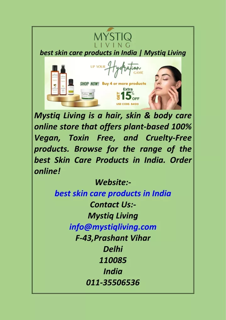 ppt-best-skin-care-products-in-india-mystiq-living-powerpoint