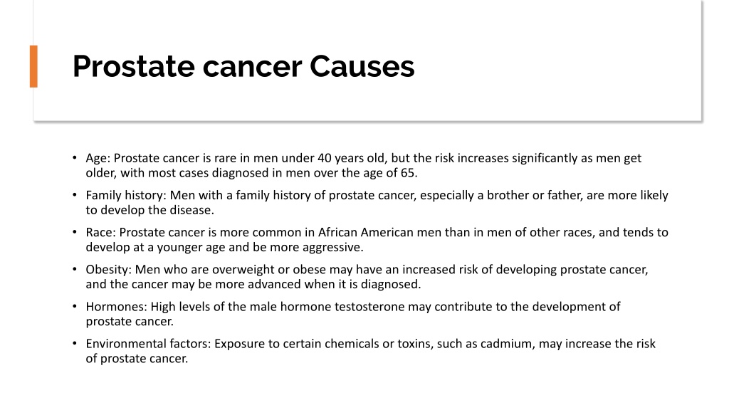 PPT - Prostate Cancer: Causes, Symptoms, And Treatment Options For ...