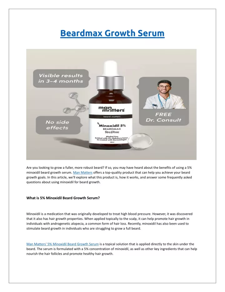 PPT Buy 5 Minoxidil Beard Growth Serum (Best Alternative to Beard