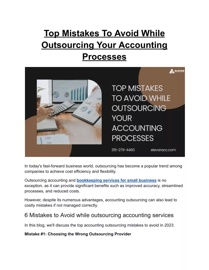 PPT Top Mistakes To Avoid While Outsourcing Your Accounting Processes