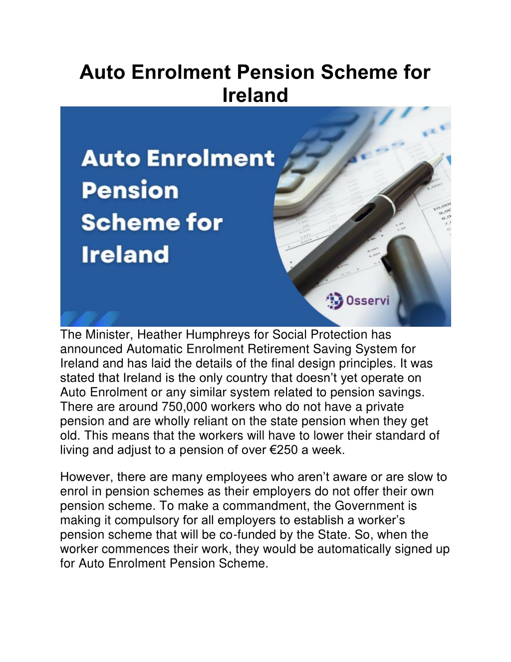 PPT - Auto Enrolment Pension Scheme For Ireland PowerPoint Presentation ...