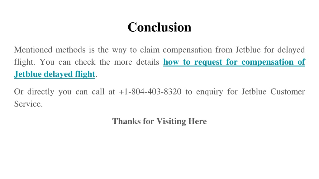 PPT Jetblue Delayed Flight Compensation PowerPoint Presentation, free