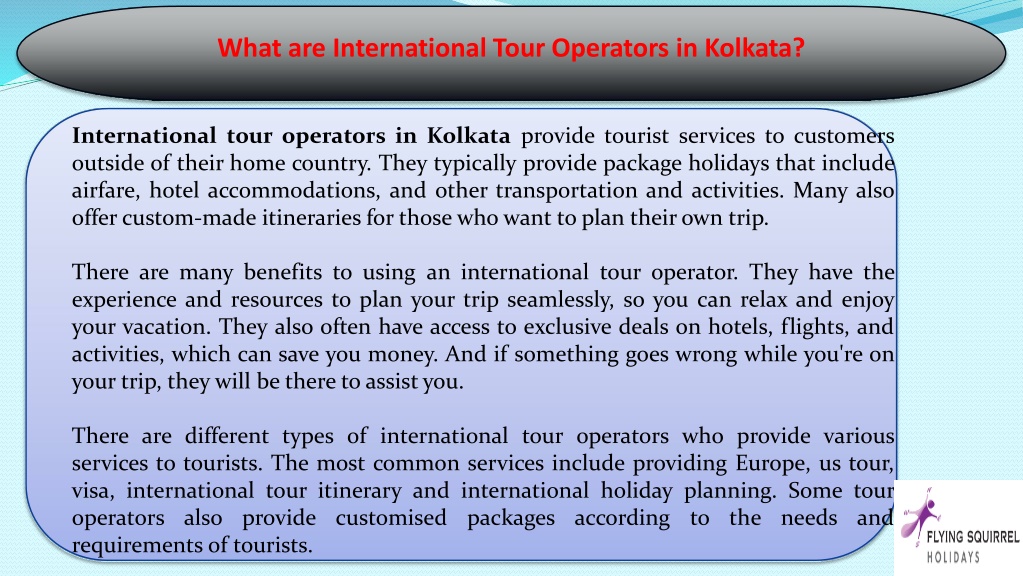 kolkata international tour operators