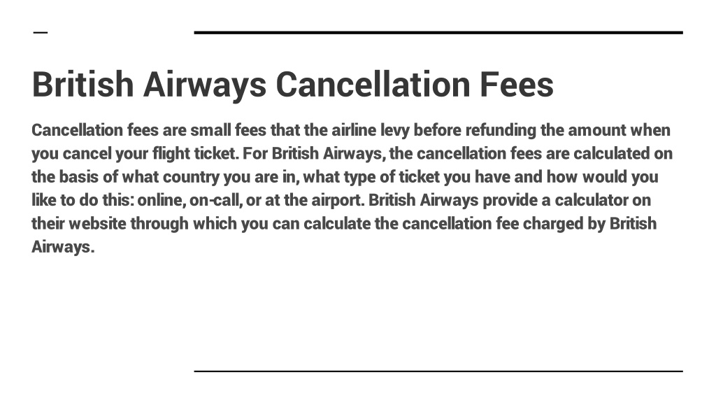 PPT - British Airways Cancellation Policy| 61–2 8091 7439 PowerPoint ...