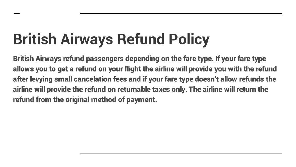 PPT - British Airways Cancellation Policy| 61–2 8091 7439 PowerPoint ...