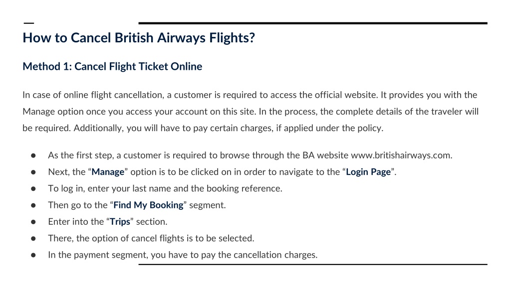 PPT - British Airways Cancellation Policy| 61–2 8091 7439 PowerPoint ...