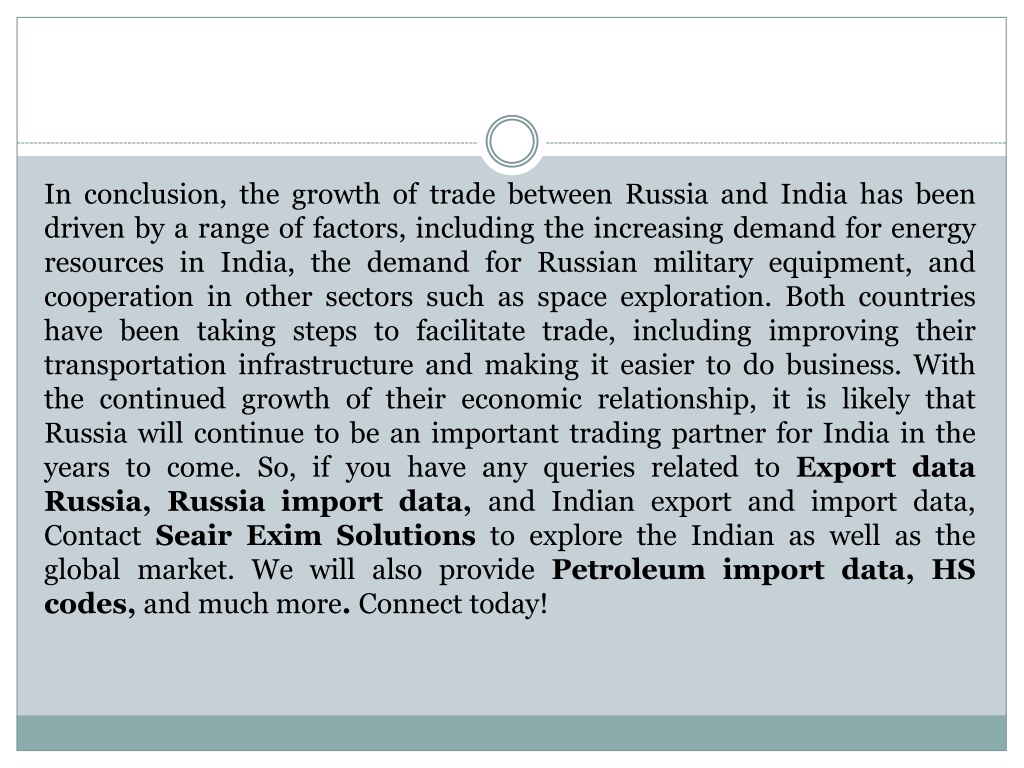 PPT - Russia Becomes India's Seventh-largest Trading Partner In 2023 ...