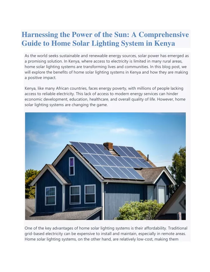 PPT - Harnessing the Power of the Sun : Guide to Home Solar Lighting 