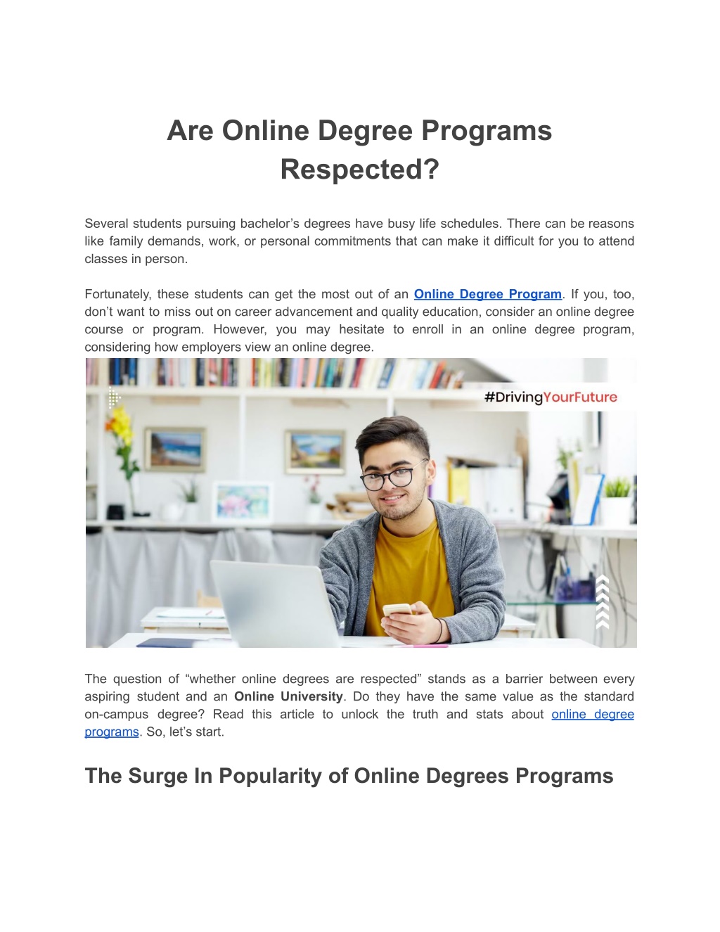 PPT - Are Online Degree Programs Respected? PowerPoint Presentation ...