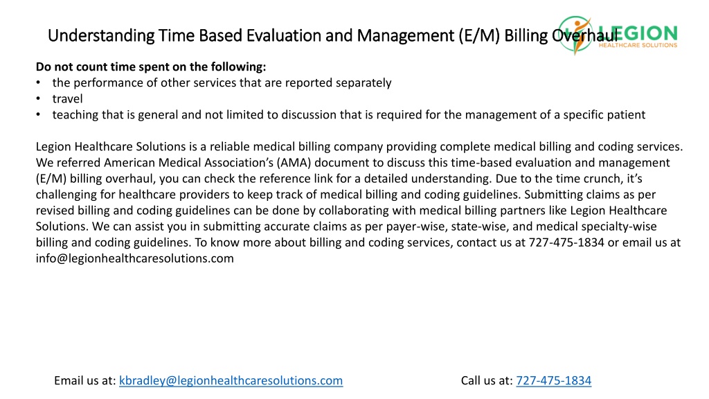 PPT - Understanding Time Based Evaluation And Management EM Billing ...