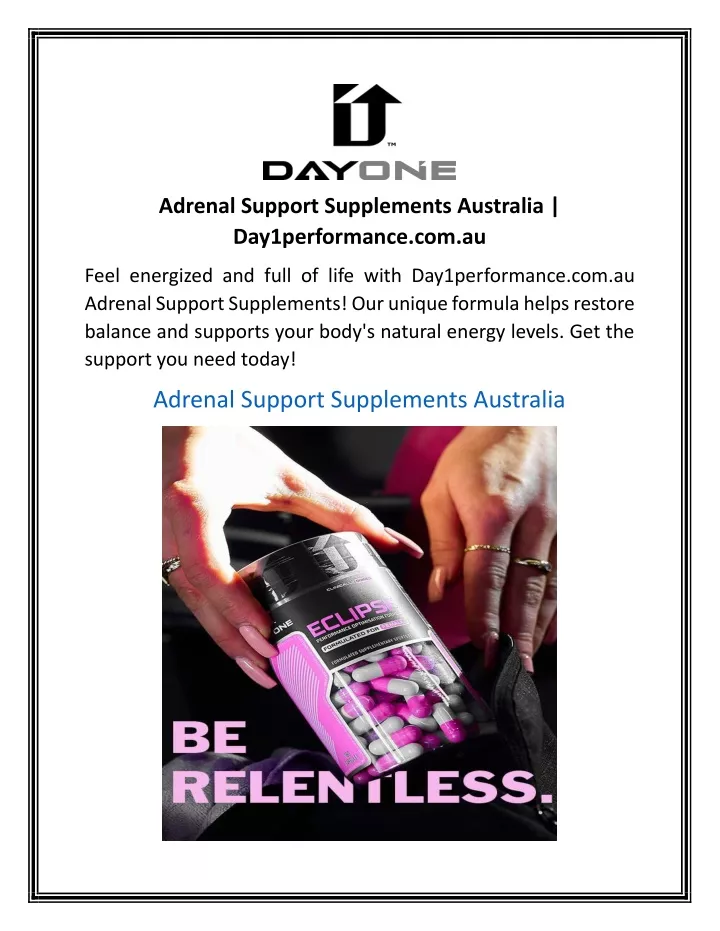 PPT Adrenal Support Supplements Australia