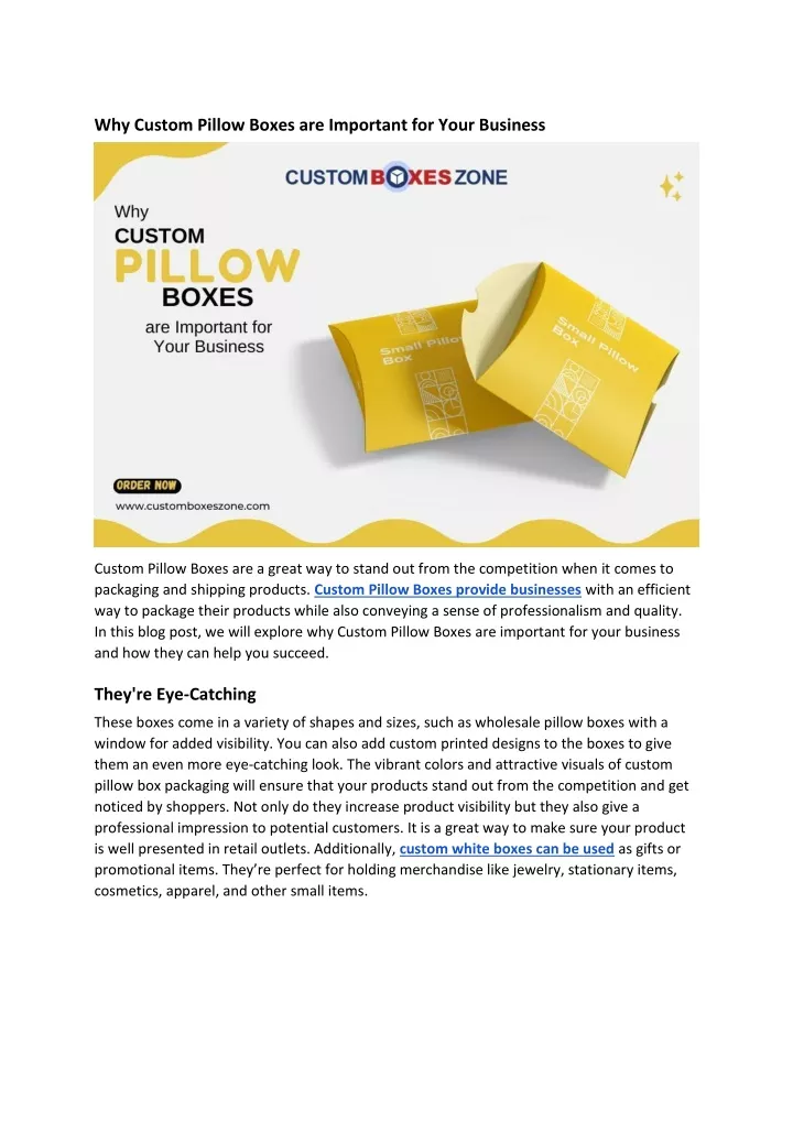 PPT Why Custom Pillow Boxes are Important for Your Business