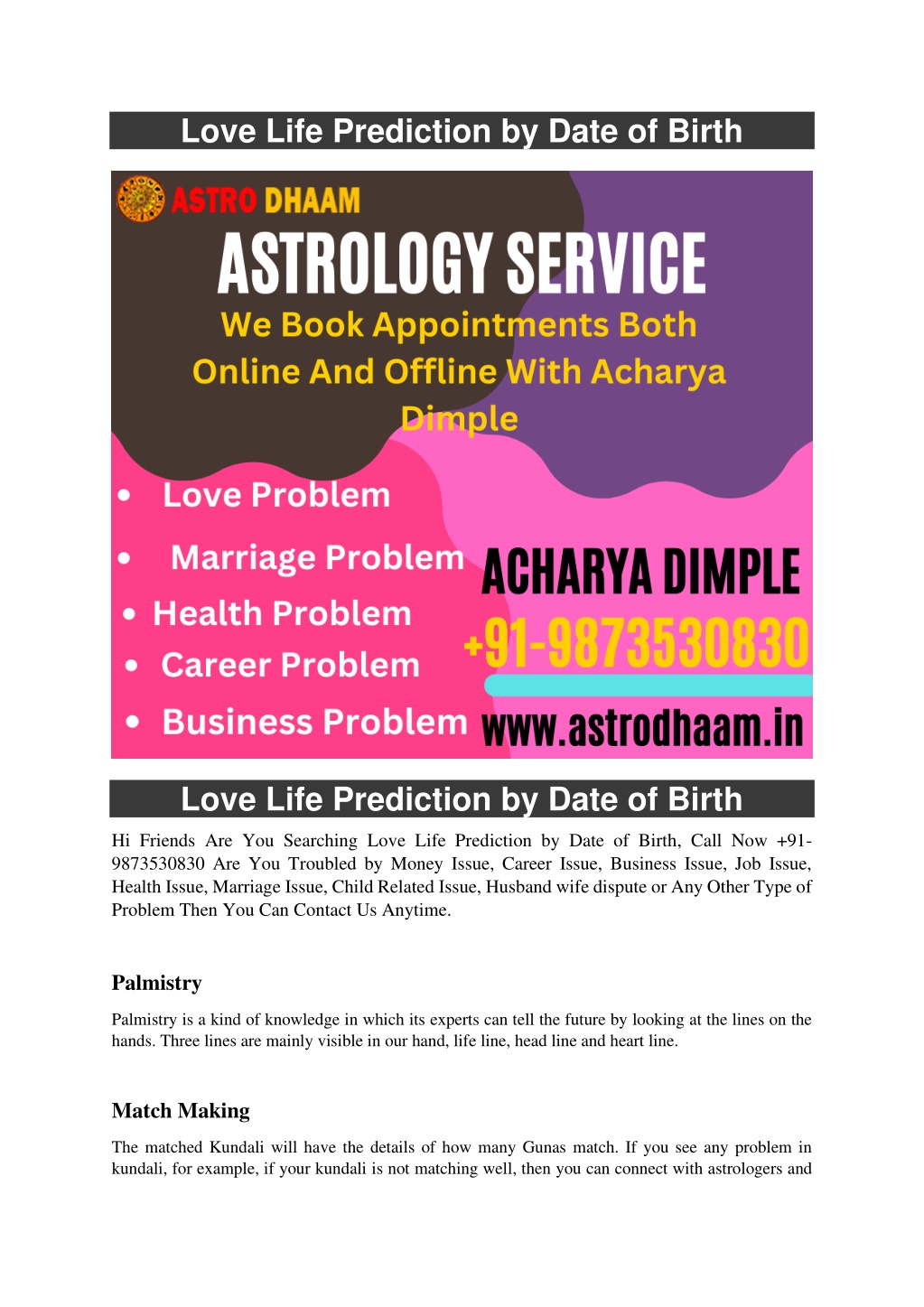 PPT Love Life Prediction by Date of Birth 919873530830 PowerPoint