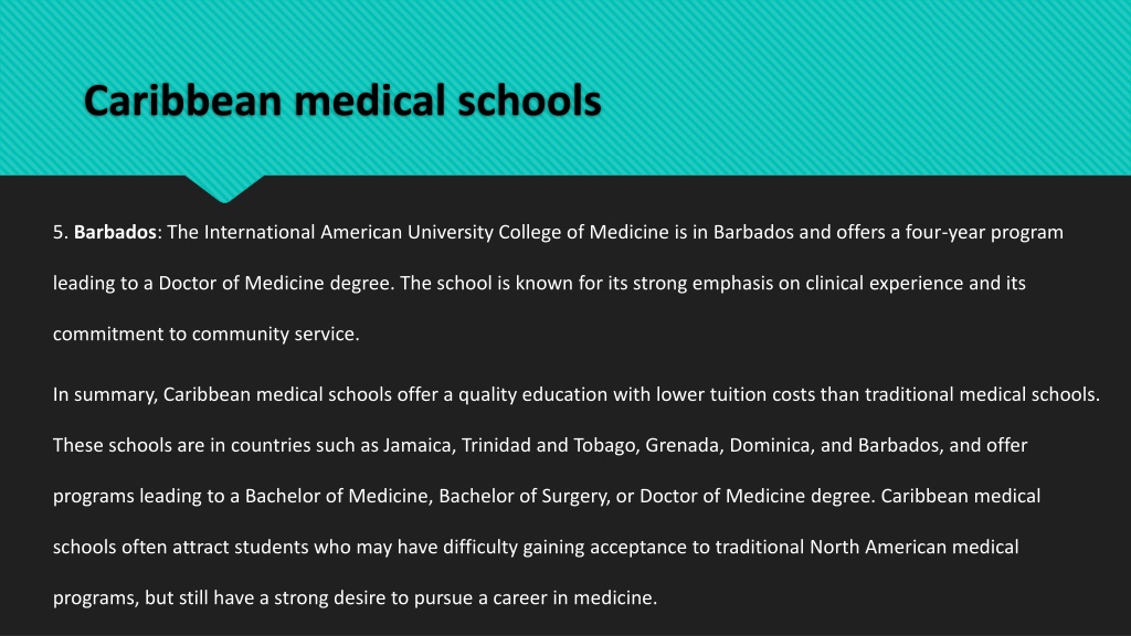 Caribbean Medical Schools 2 L 