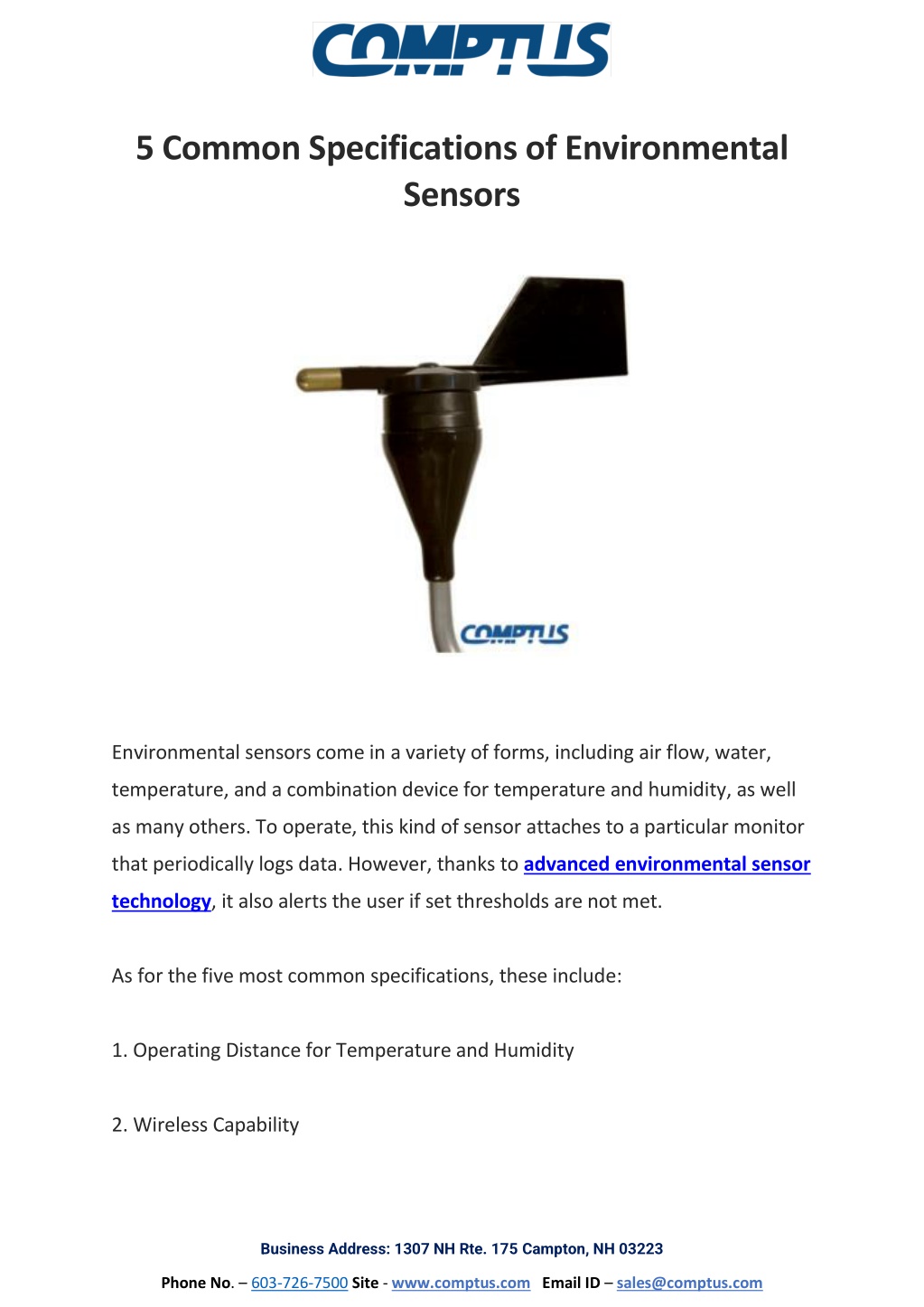 The Importance of Temperature and Humidity Sensors Comptus