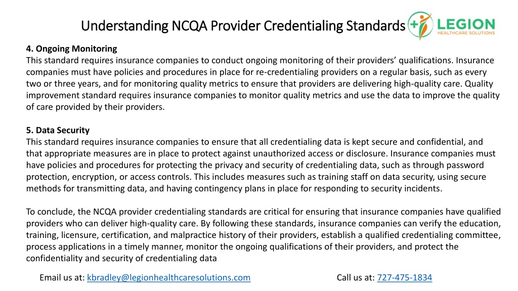 PPT Understanding NCQA Provider Credentialing Standards PowerPoint