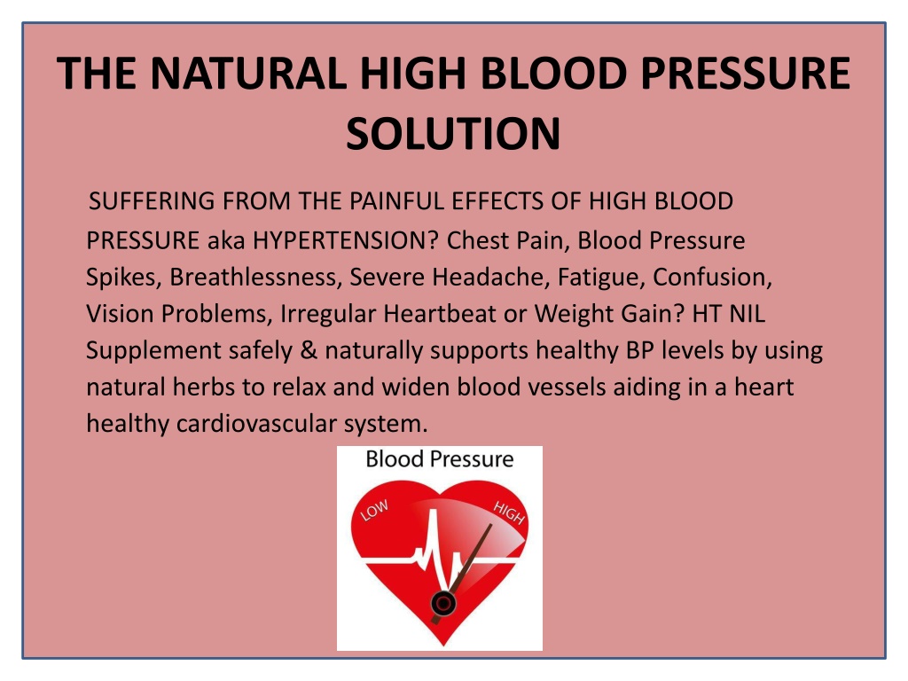 Ppt Lower Bp Naturally With Ht Nil Capsule Powerpoint Presentation