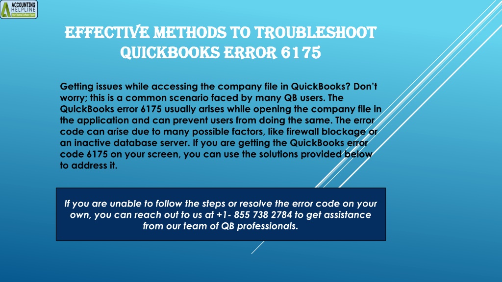 PPT A Proper Guide To Troubleshoot QuickBooks Error 6175 PowerPoint