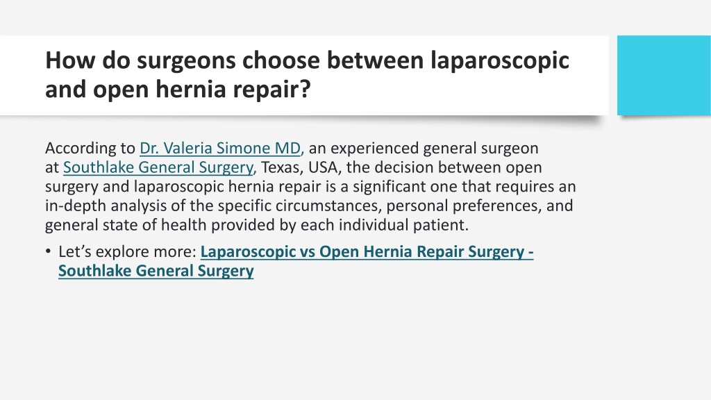 Ppt Laparoscopic Vs Open Hernia Repair Surgery Powerpoint