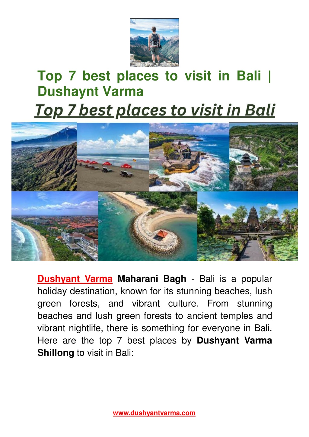 PPT - Top 7 Best Places To Visit In Bali _ Dushaynt Varma PowerPoint ...